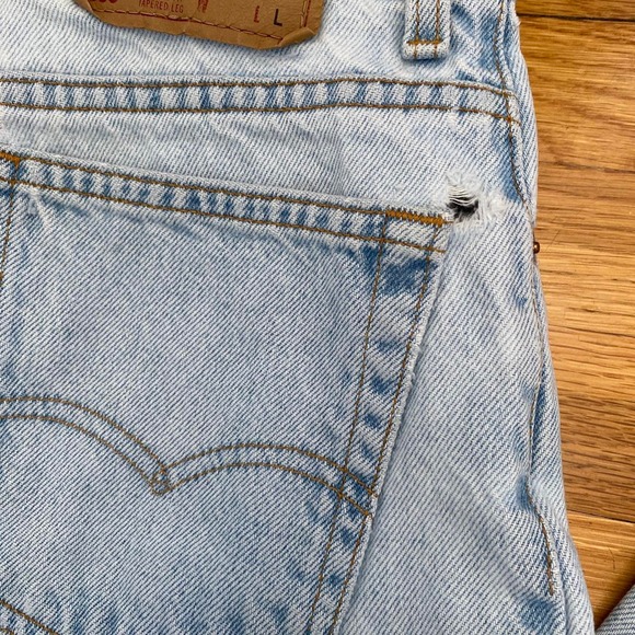 levis 505 vintage stonewash jeans Size 11 Long Juniors Taper Leg - Picture 4 of 11